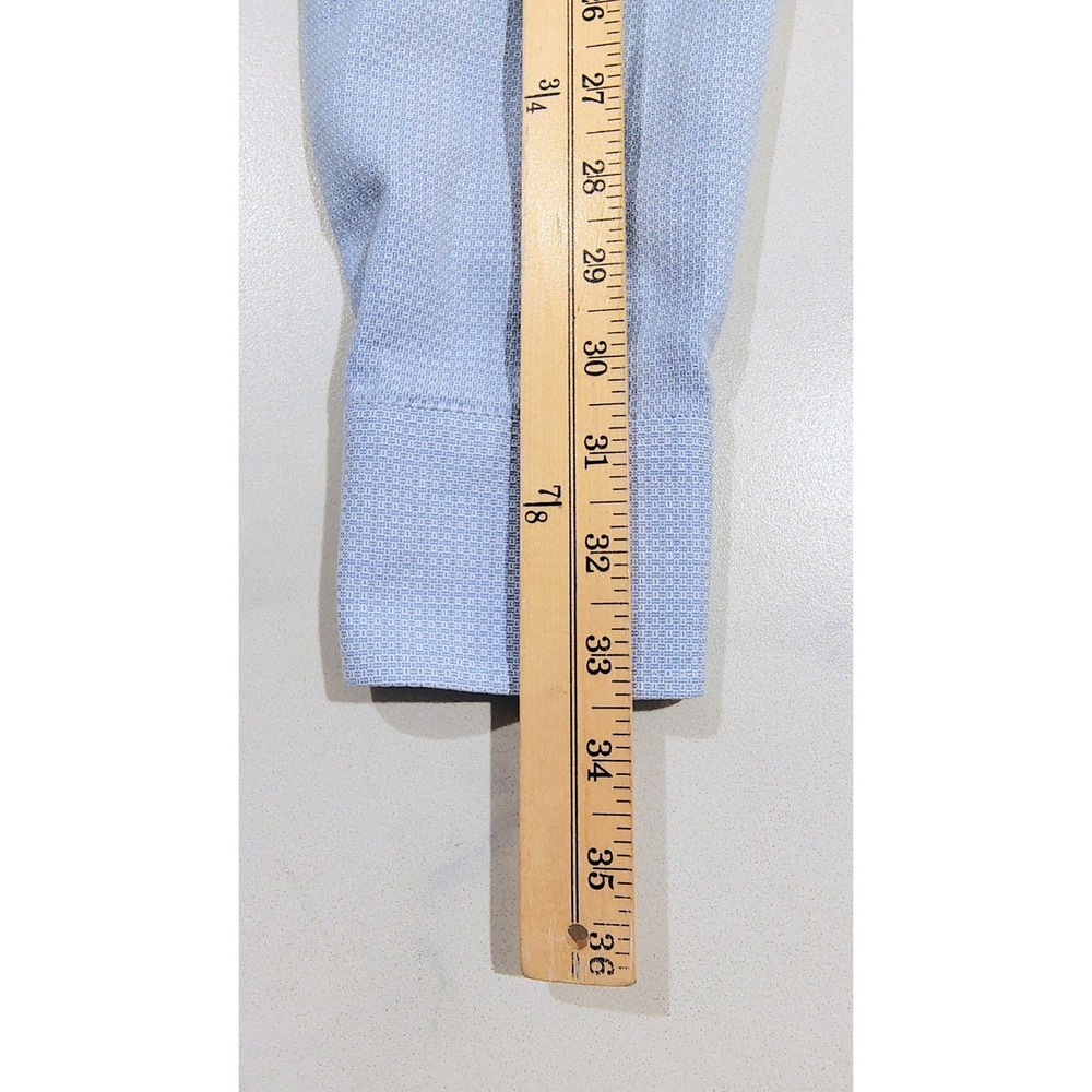 Canali 1934 Blue Dress Shirt Men's Size 15.5  Long Sleeve Cotton Geometric Print - Picture 10 of 12